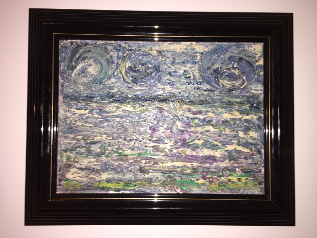 Abstract schilderij zeegezicht - olieverf op doek verkocht voor € 700!