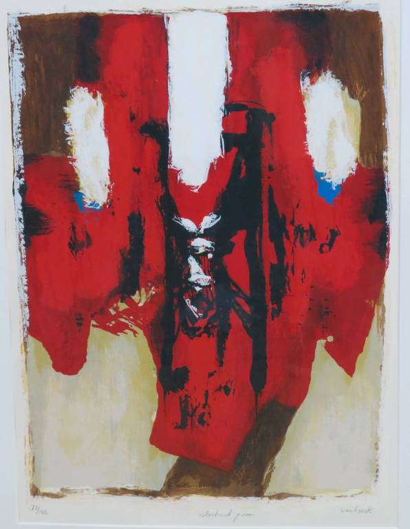 Hans Vanhorck: Litho, Abstract poem - Ingelijst (groot) kopen? Bied vanaf 50!