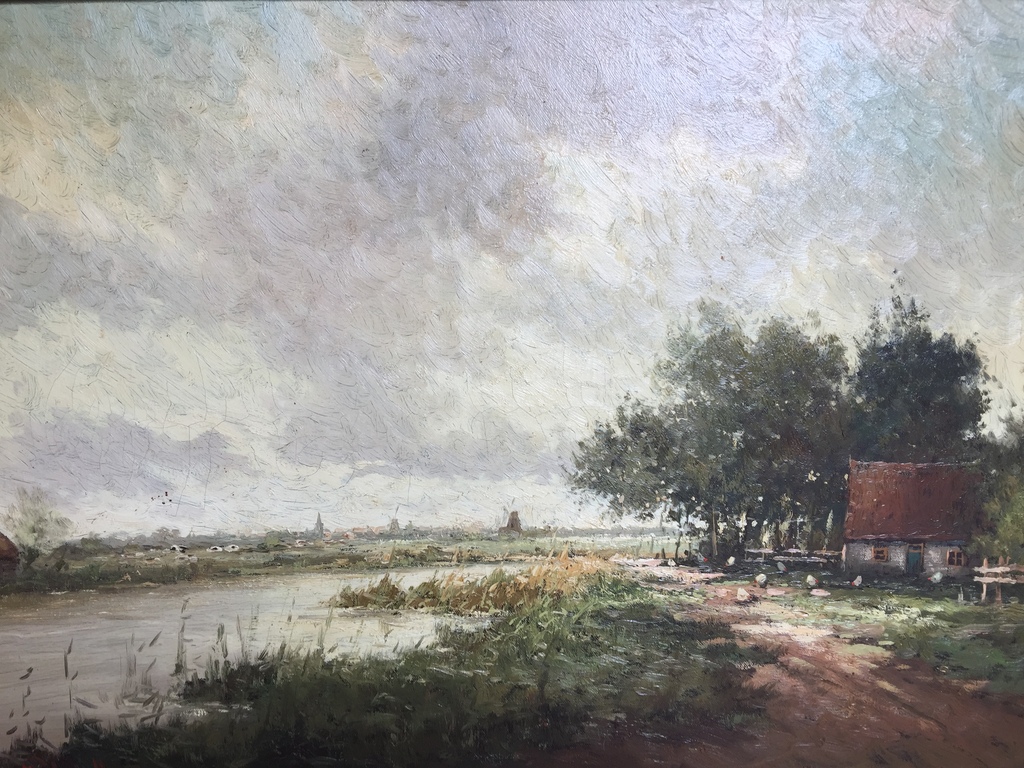 Rob de Haan Olieverfschilderij op doek Boerenlandschap kopen? Bied vanaf 150!