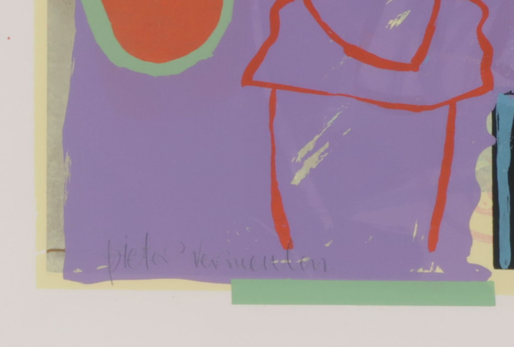 Pieter Vermeulen: Zeefdruk, Appels en peren - Ingelijst kopen? Bied vanaf 20!