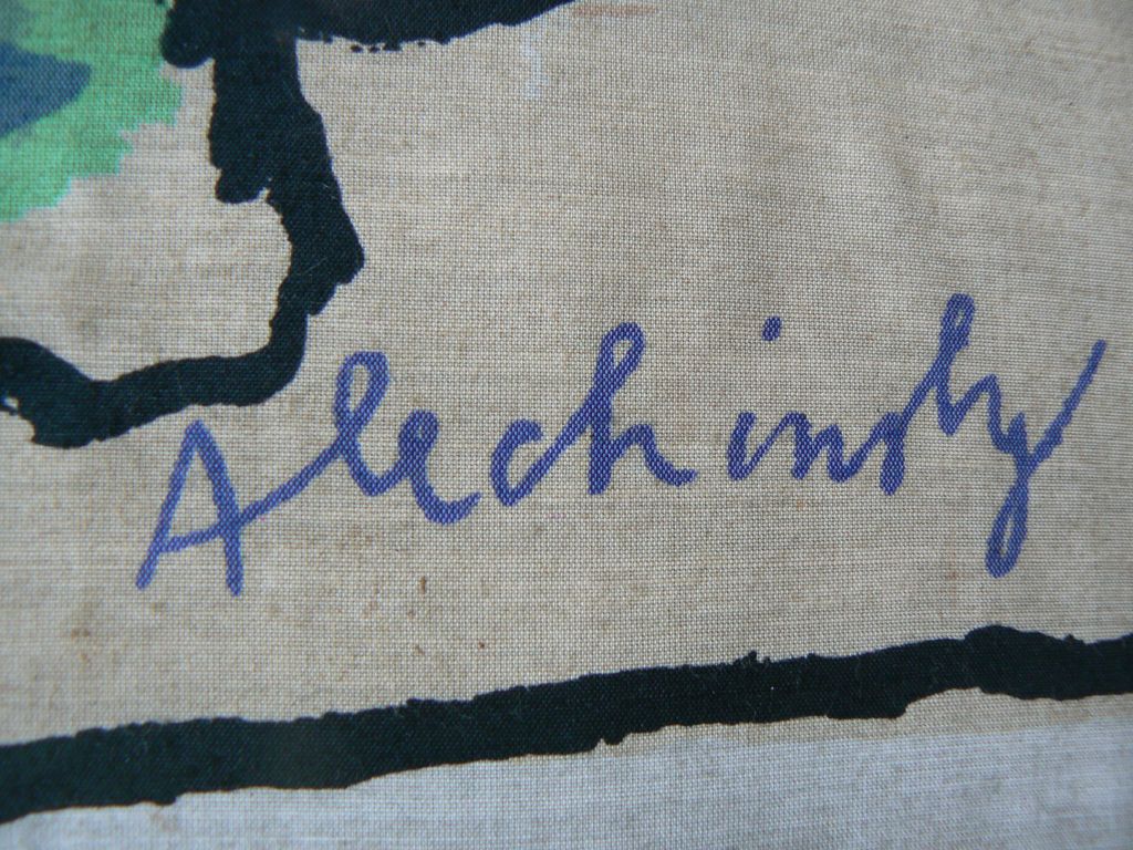 Pierre Alechinsky, textielprint schilderij 1958 uniek object Cobra kopen? Bied vanaf 990!