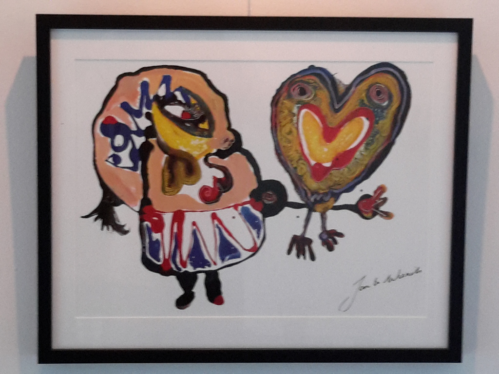 Mooie ingegelijste litho van jan te wierik uit het boek ik houd van snoep kopen? Bied vanaf 1!