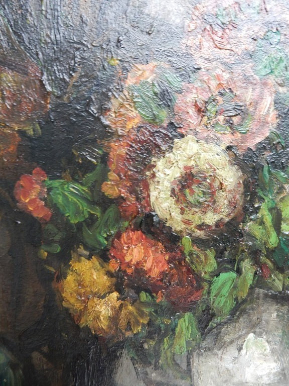 Jan Dona, olieverf op schilders-board, stilleven - bloemen in vaas kopen? Bied vanaf 125!