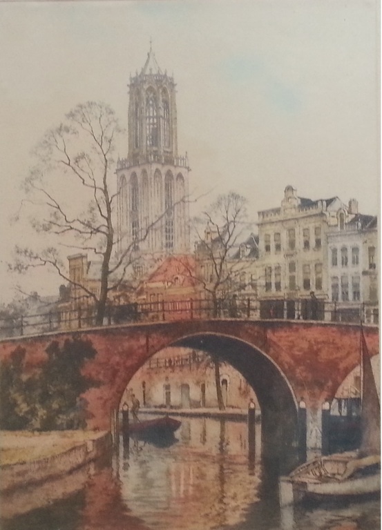 Hendrikus Roodenburg - kleurenets, handgesigneerd en gedateerd '32 (ingelijst) verkocht voor € 100!