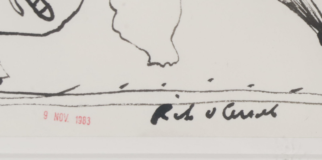 Rik van Iersel: Inkttekening, Z.T. Twee figuren - Ingelijst kopen? Bied vanaf 80!