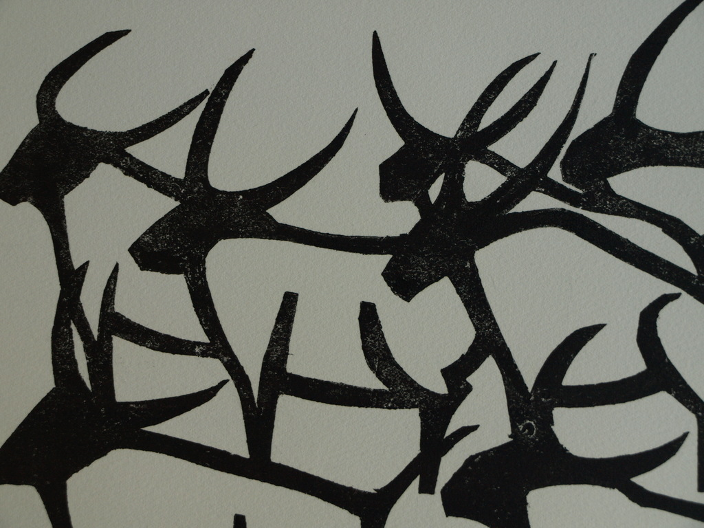 Herman Stammeshaus :  Houtsnede – Kudde II – 1971 – oplage 8 ex. kopen? Bied vanaf 25!