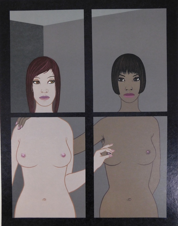 Felix Labisse - Kleurenlitho - Femmes devant une Fenêtre verkocht voor € 55!