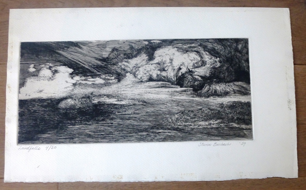 Steven Barbash, ets: Landfalls, 1959, handgesigneerd kopen? Bied vanaf 50!