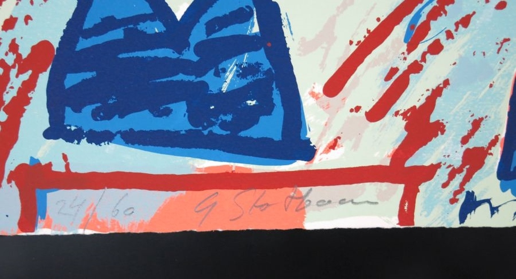 Onbekend gesigneerd: Zeefdruk, Z.T. kopen? Bied vanaf 1!