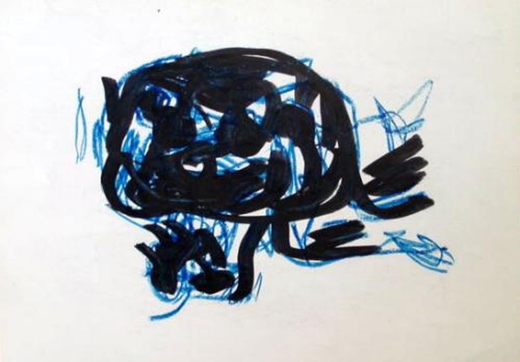 THEO WOLVECAMP, dubbelzijdige waskrijt tekening + certificaat Reflex Modern Art kopen? Bied vanaf 1!