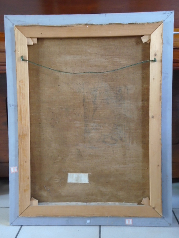 Johannes Cornelis Busé - olieverf - Vrouw met parasol onder een boom kopen? Bied vanaf 250!