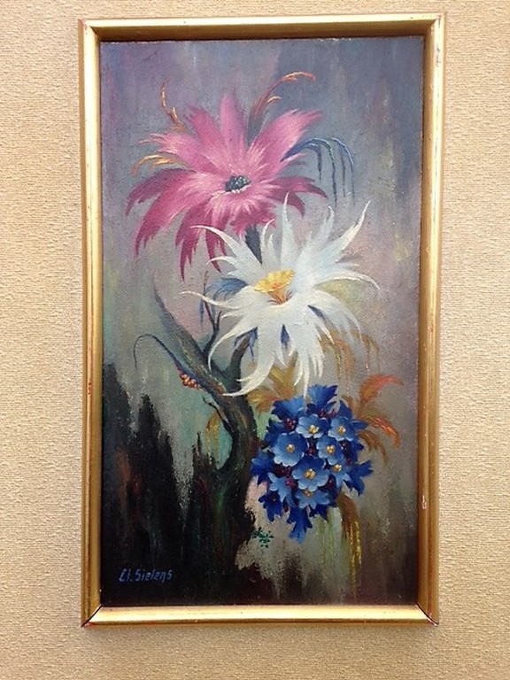 Clement Sielens, olieverf op paneel, Exotische bloemen kopen? Bied vanaf 50!