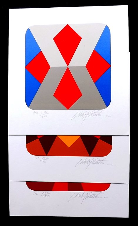 Marko Spalatin - 3x gesigneerde litho - titel: Row I, II, III. kopen? Bied vanaf 1!