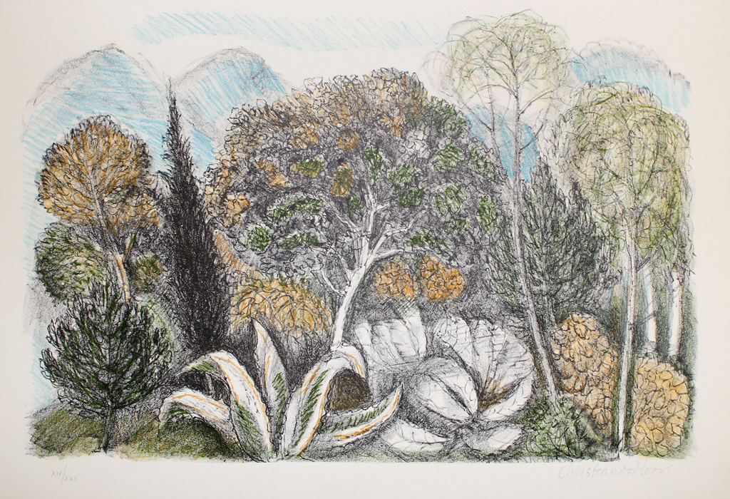 Chris de Moor. -LANDSCHAP II- Lithografie. Handgesigneerd en genummerd. verkocht voor € 47!