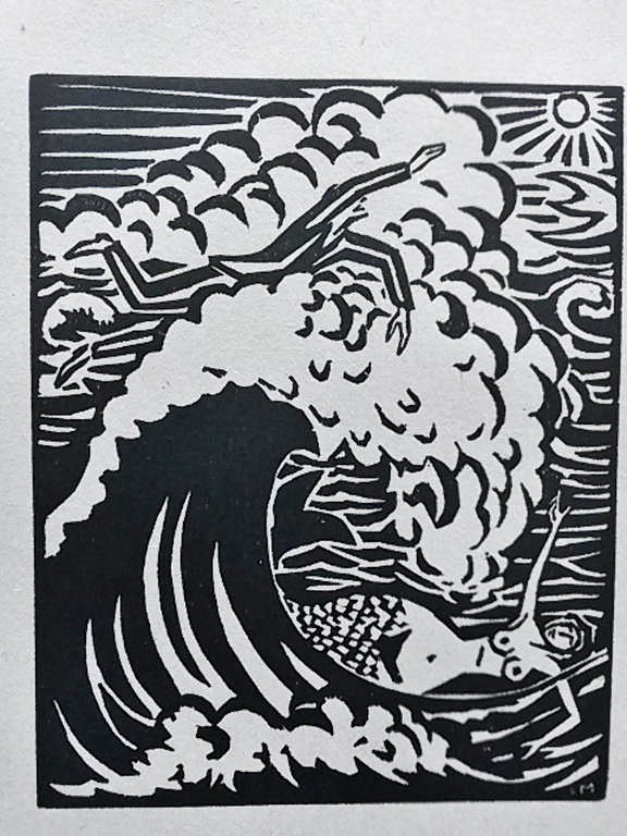 Frans Masereel, houtsnede, uit: Le soleil 1919 (Die Sonne) verkocht voor € 45!