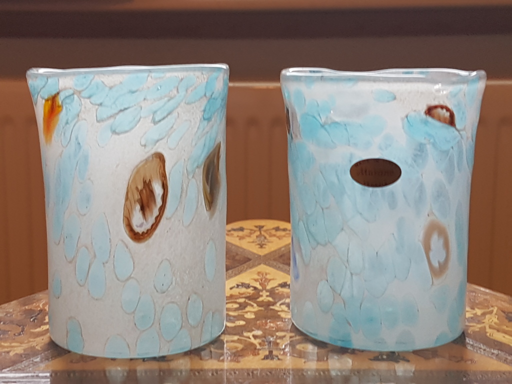 Isola di Murano-Venezia-Goto-Murano glazen set van twee pz kopen? Bied vanaf 40!
