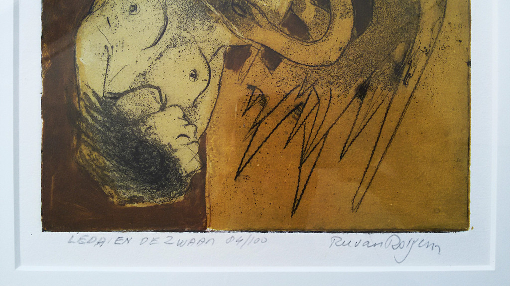 Ru van Rossem - Leda en de zwaan, aquatint ets (mooi ingelijst) kopen? Bied vanaf 100!