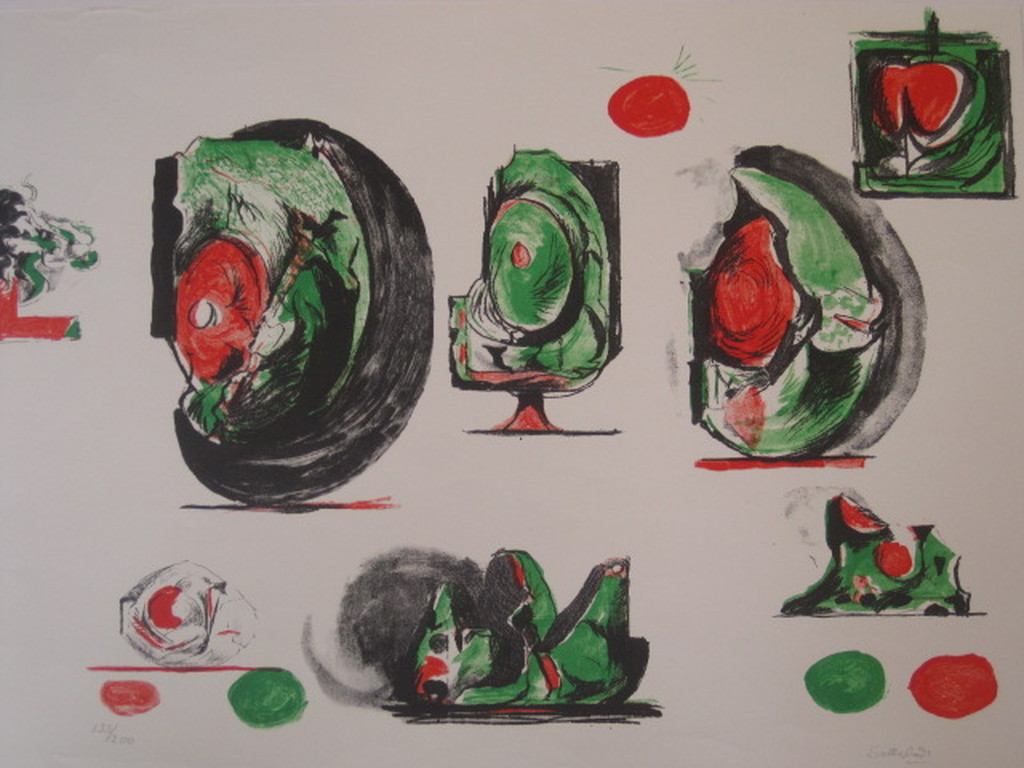 UK 1971 Surrealist litho "Rock Form" Graham Sutherland 1903-1980 gesigneerd verkocht voor € 65!
