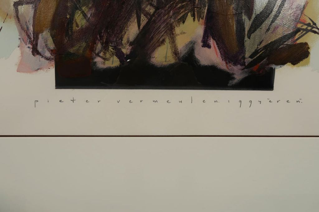 Pieter Vermeulen: Gemengde techniek op papier, Zonder titel - Ingelijst kopen? Bied vanaf 50!