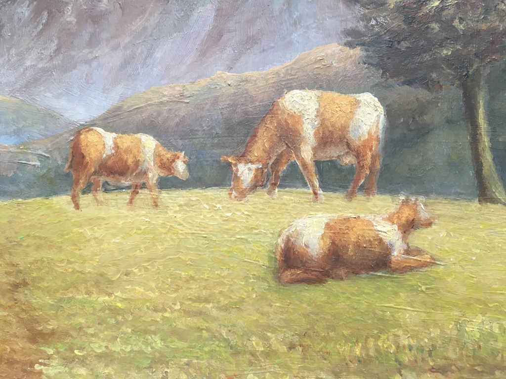 Eimert Sinoo - Olieverf op paneel - Landschap met Vee. kopen? Bied vanaf 1!