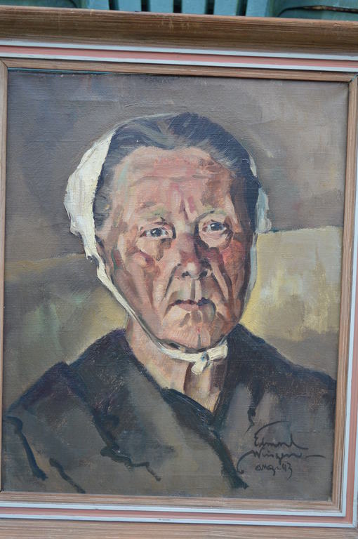 Edmond Wingen - Visservrouw - olie op doek kopen? Bied vanaf 180!