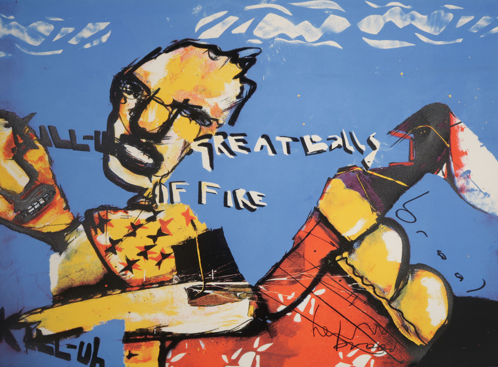 Herman Brood: Zeefdruk, Great balls of fire verkocht voor € 150!