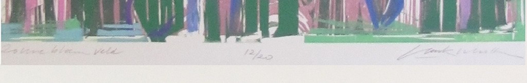 Luuk Scholten (1933), houtsnede, Zonnebloemenveld kopen? Bied vanaf 20!