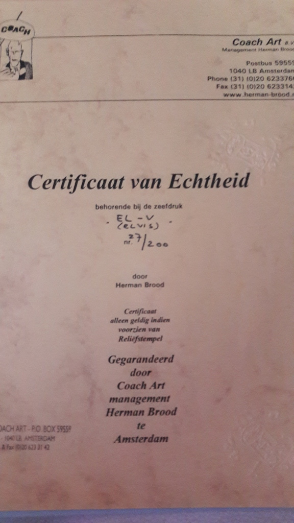 ELV -- Herman Brood -- Zeefdruk kopen? Bied vanaf 300!