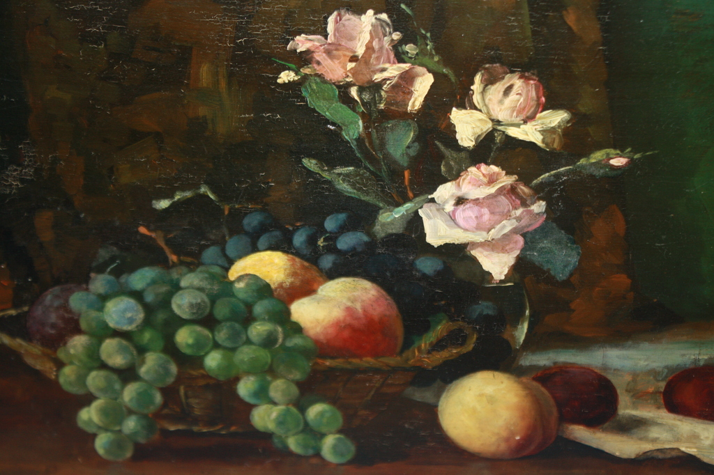 Rudolf POSTHUMA Harlingen 1886 - 1962 - FRUITSTILLEVEN MET ROZEN FRIESLAND verkocht voor € 185!