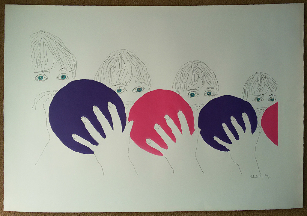 Jacob Zekveld - Kinderen met ballonnen, litho kopen? Bied vanaf 50!