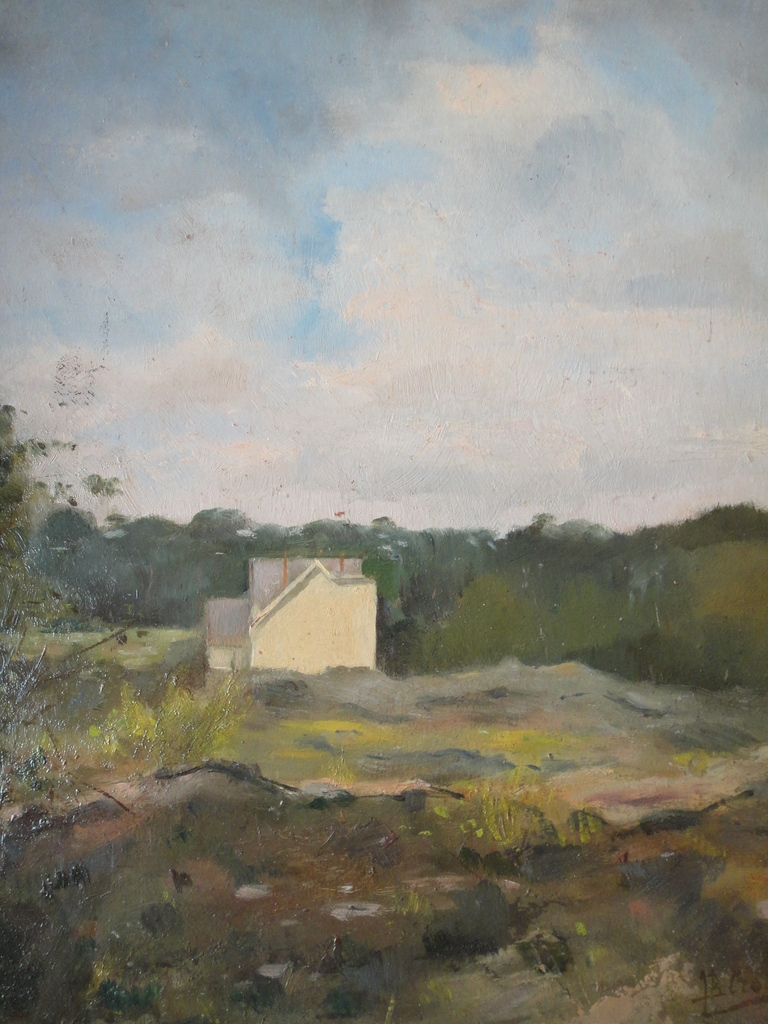 Johannes Baptista Crol, olieverf op board, 'villa in de duinen'. kopen? Bied vanaf 1!