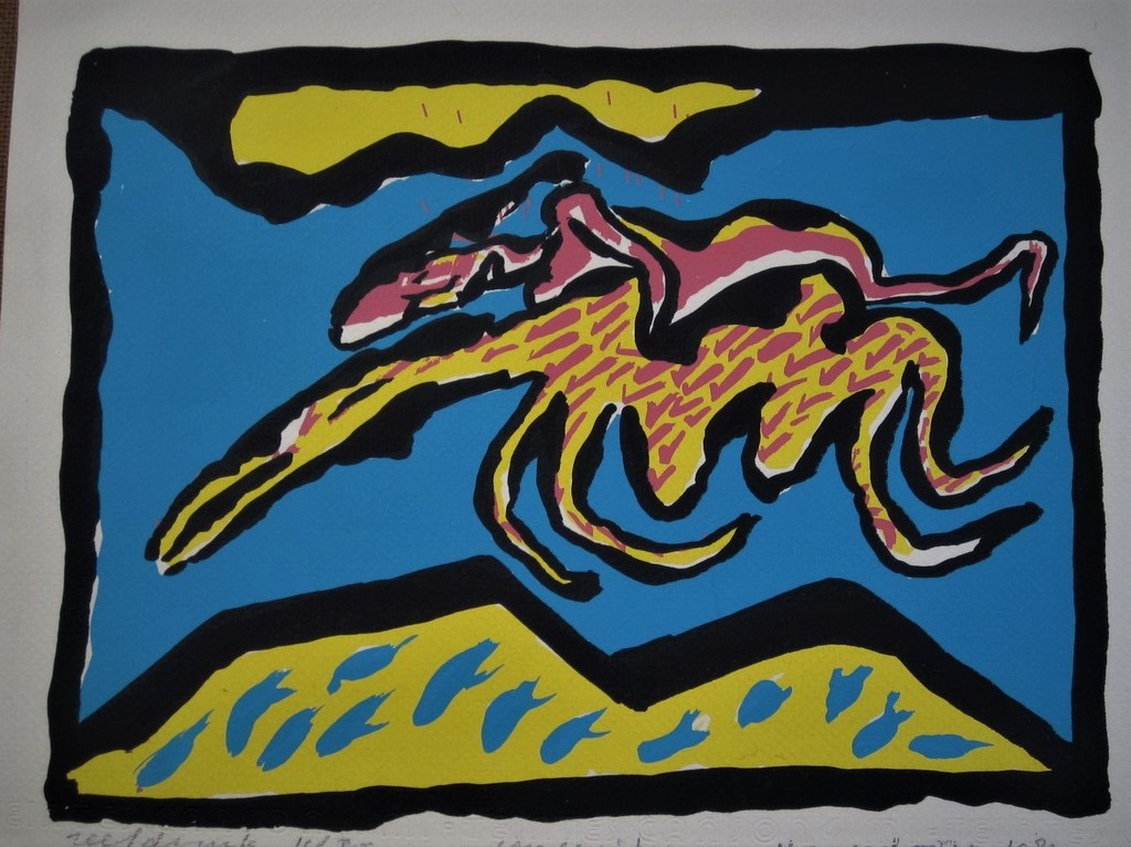 Fraaie Thea v Doorn "dubbelZeefdruk" 1984 "Communicatie en Retraite" gesigneerd  kopen? Bied vanaf 1!