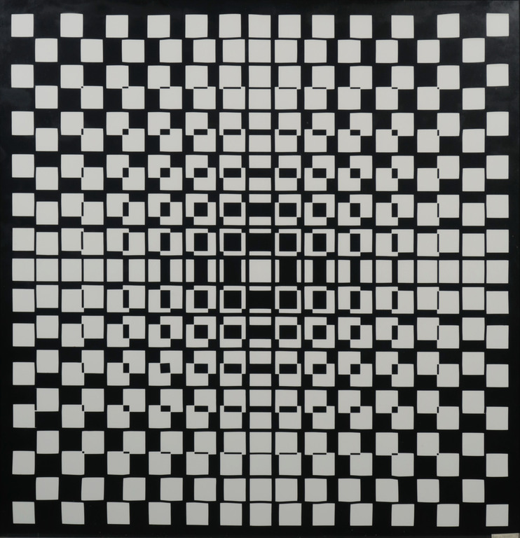 Ben van Helden: Collage op papier, Verschuiving van vierkant II - Ingelijst kopen? Bied vanaf 70!