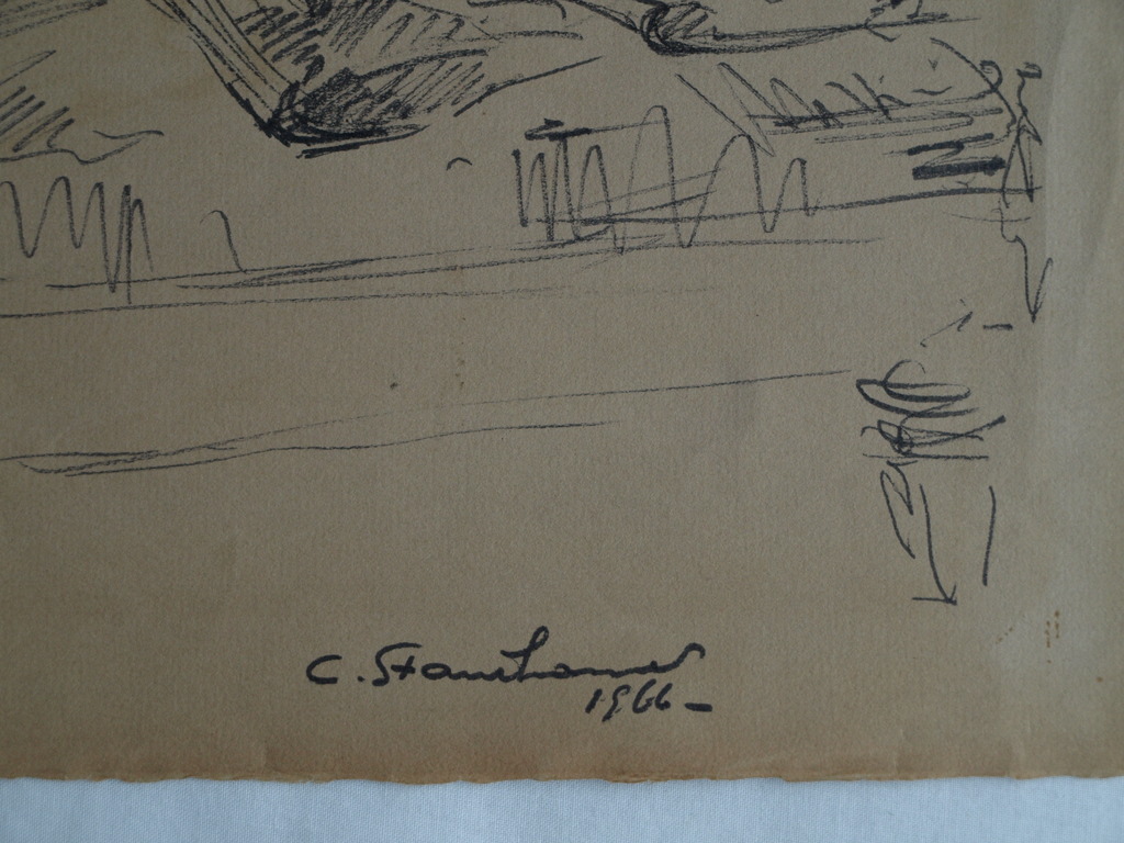Cephas Stauthamer : Tekening , Naakt op sofa met kat – Gesigneerd – 1966 kopen? Bied vanaf 1!