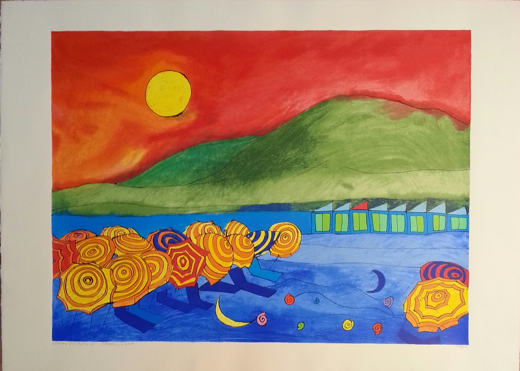 Susan Schildkamp: zeefdruk, titel: " schaduw / licht " kopen? Bied vanaf 20!