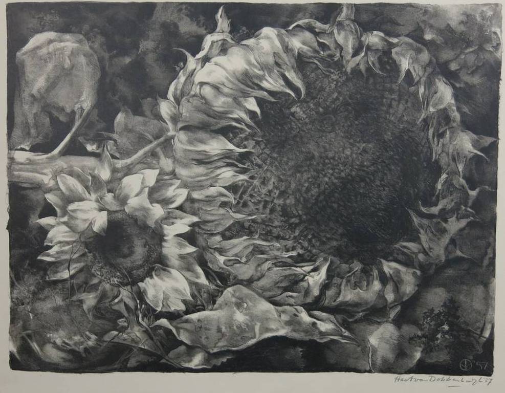 Aart van Dobbenburgh: Litho, Zonnebloemen verkocht voor € 45!