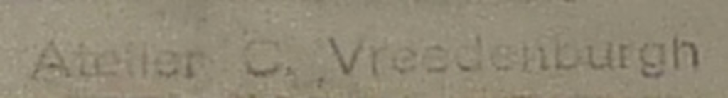 Cornelis Vreedenburgh - Cornelis Vreedenburgh, Krijttekening, Tuin met hondenhok, Met atelierstempel kopen? Bied vanaf 140!