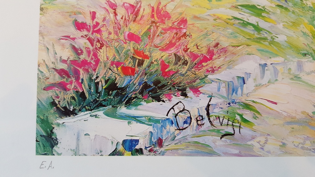 MARCEL BELVISI - UN SEUL CYPRÈS AU MILLE DES FLEURS, grote litho, handgesigneerd kopen? Bied vanaf 1!