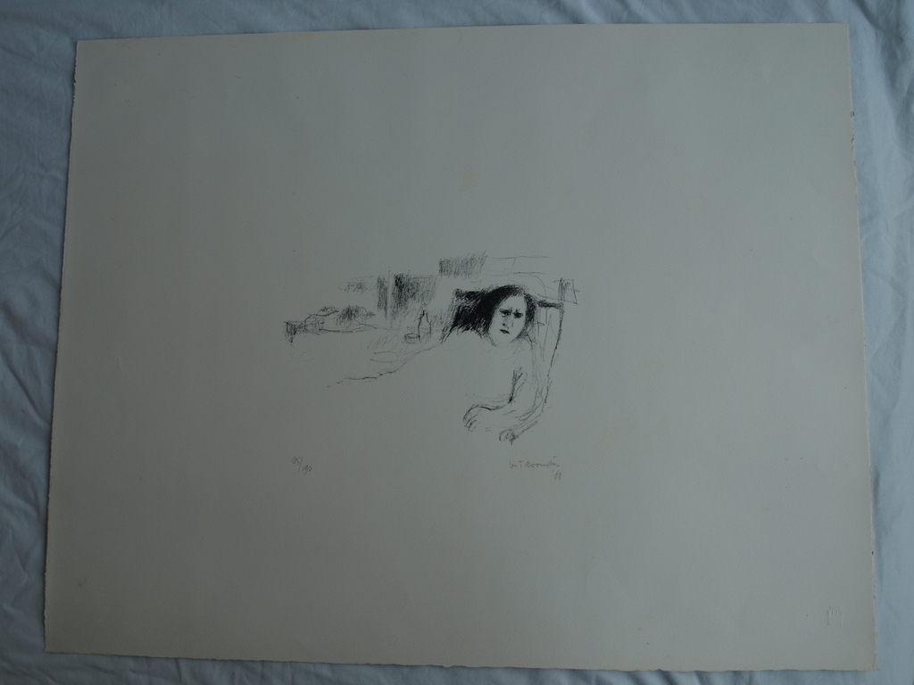 Metten Koornstra : Litho + originele drukplaat – De gekluisterde – 1968  kopen? Bied vanaf 60!