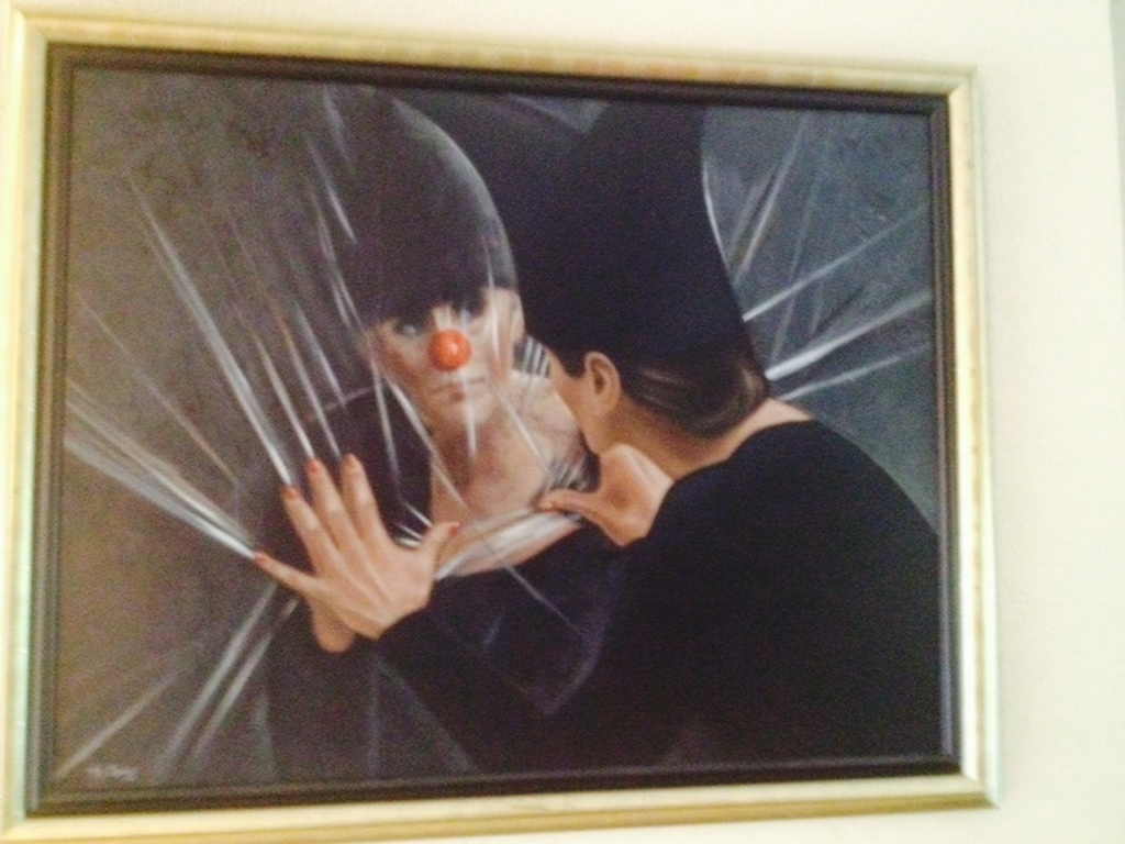 Pierrot, Spiegeling ongedateerd  (periode: 1995 - 1999) olieverf op doek kopen? Bied vanaf 1750!