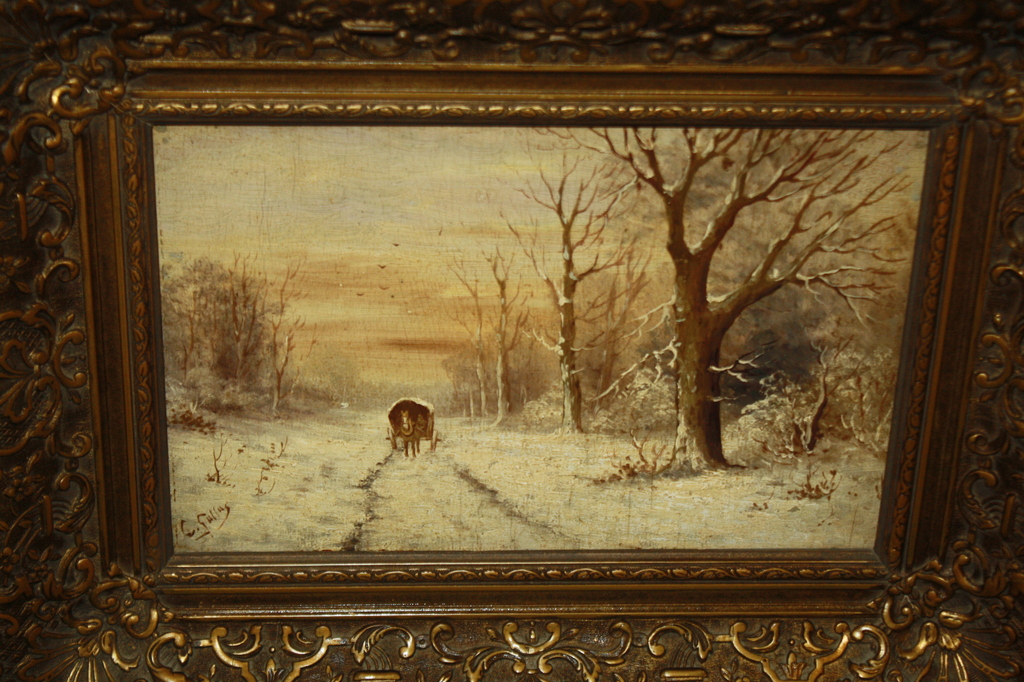 WINTERLANDSCHAP met HUIFKAR van CORN GALLAS 1885-1967 kopen? Bied vanaf 125!