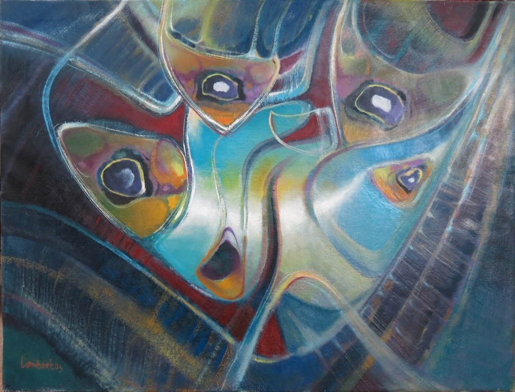 Lambertus de Jong: Olieverf op doek, Zonder titel (groot) verkocht voor € 110!