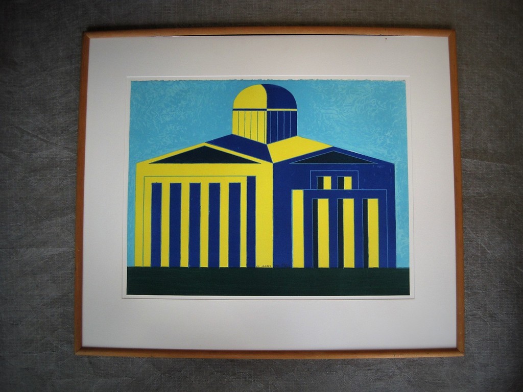 Grote gesigneerde Litho "Compositie in geel en blauw" van Ko Aarts (Hulst 1961)  kopen? Bied vanaf 1!