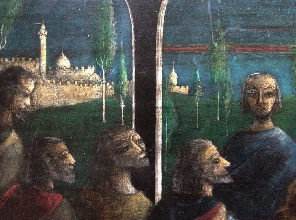 LAATSTE KANS! Nicolaas Huppes - Het Laatste Avondmaal - olieverf op hout, 1961 kopen? Bied vanaf 150!