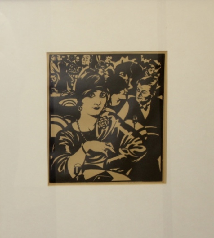 POL DOM  HANDGESIGNEERD  LINOSNEDE  CAFESCENE  JAREN 20  kopen? Bied vanaf 1!