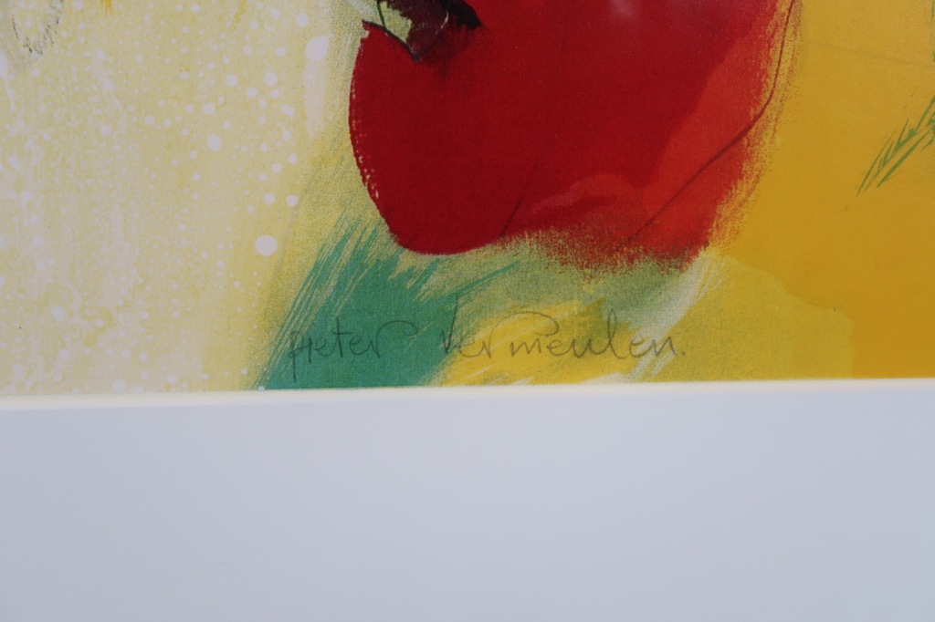 Pieter Vermeulen: Zeefdruk, Kersenschaal - Ingelijst (Groot) kopen? Bied vanaf 50!