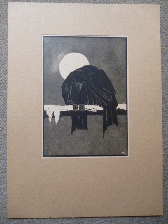 Kees Koeman - houtsnede - Kauwtjes kopen? Bied vanaf 50!