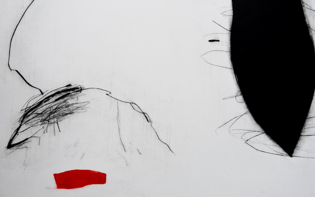 Charlotte Le Fevre ,ets # COMPOSITIE met ROOD # 1988, oplage 12 ex. mint- kopen? Bied vanaf 40!