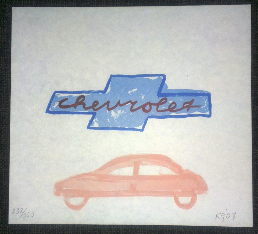 Klaas Gubbels-litho-De Chevrolet & Het Geitje handgesigneerd en genummerd  kopen? Bied vanaf 200!