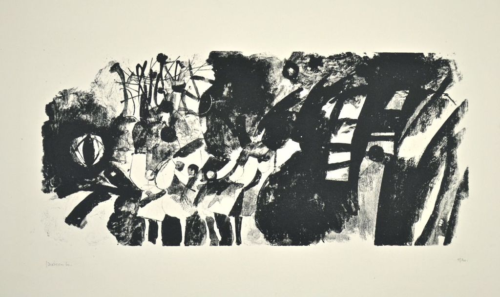 Jef Diederen: Litho. Abstracte compositie kopen? Bied vanaf 70!